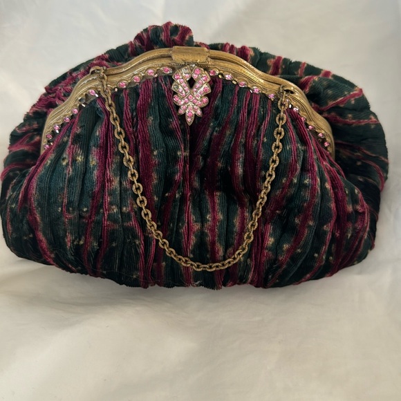 Source Unknown Handbags - Source Unknown Pink and Green Mini Bag with Gold Accents